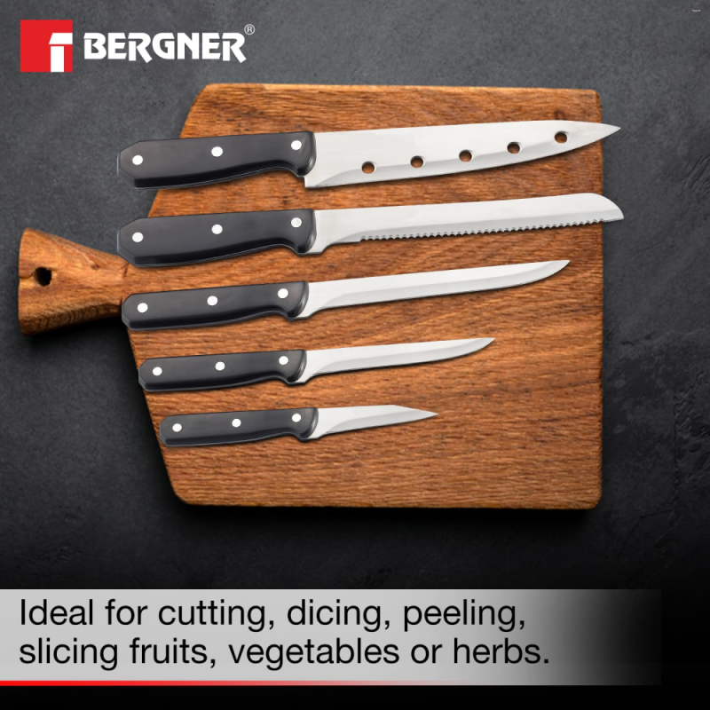 Bergner Shark Shark Knife Set (8 Pcs) Stainless Steel, ABS Handle BG-472