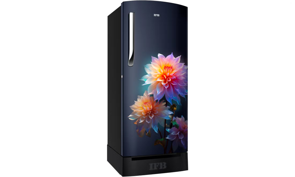 IFB Advance-Cool 187 L 4 Star Direct Cool Refrigerator, Flower Pattern, DIVINE BLISS BLUE + BLACK PED, Inverter Compressor 2026