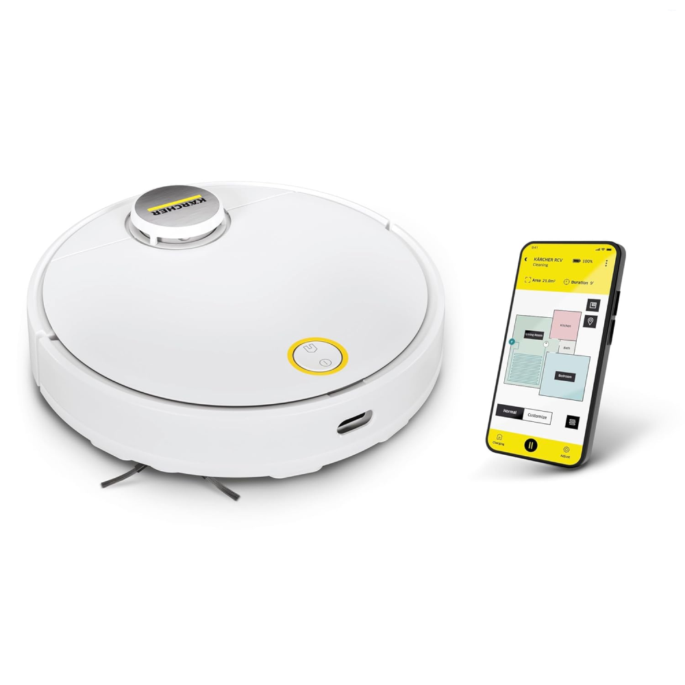 Karcher RCV 3 EU Robot Vacuum Cleaner with Smart Navigation & Mopping Function