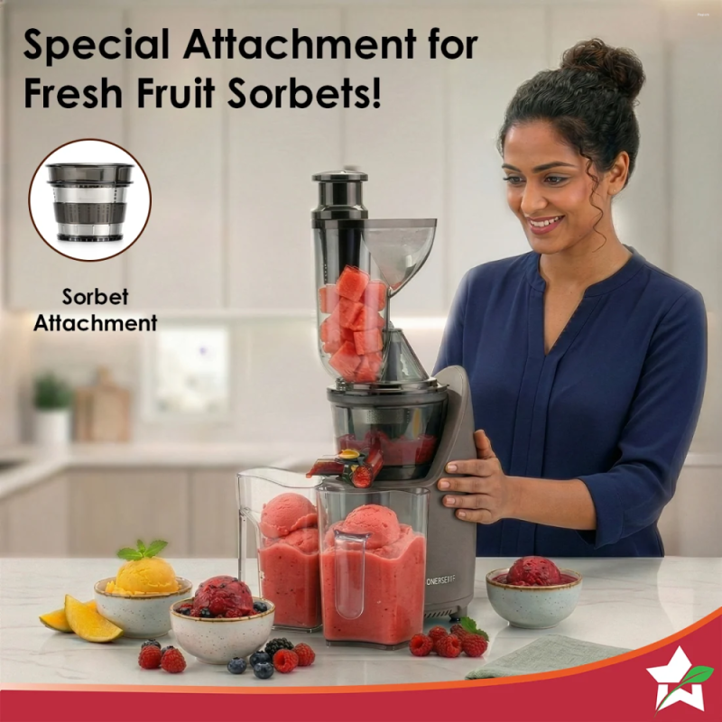 Wonderchef Regalia 240W Full Fruit Cold Press Slow Juicer, 55 RPM, 76mm Large Feeding Tube, High Juice Yield