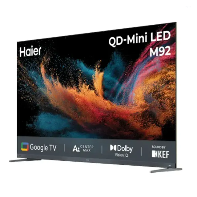 Haier 75 Inch 4K QD Mini LED Google TV with 144Hz Refresh Rate, Dolby Vision IQ, Dolby Atmos & Sound by KEF H75M92FUX