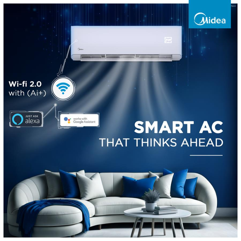 Midea 1 Ton 5 Star Wi-Fi Inverter Split AC – SANTIS PRO-X RYL (MAI12SP5R35W0)