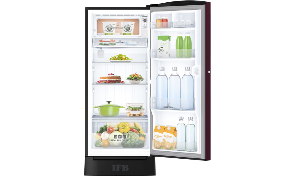 IFB 187 Litres 4 Star Direct Cool Refrigerator with XL Bottle Bin (IFBDC-213DIRND, Divine Bliss Red with Black Pedestal)