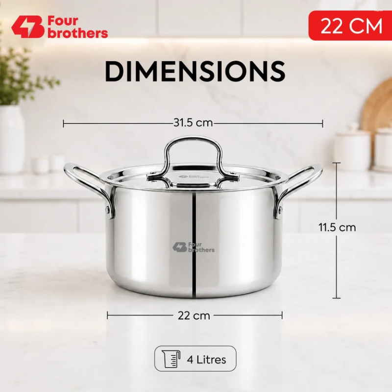 Four Brothers Triply Stew Pot 22 cm / 4.0 L 4BTSP