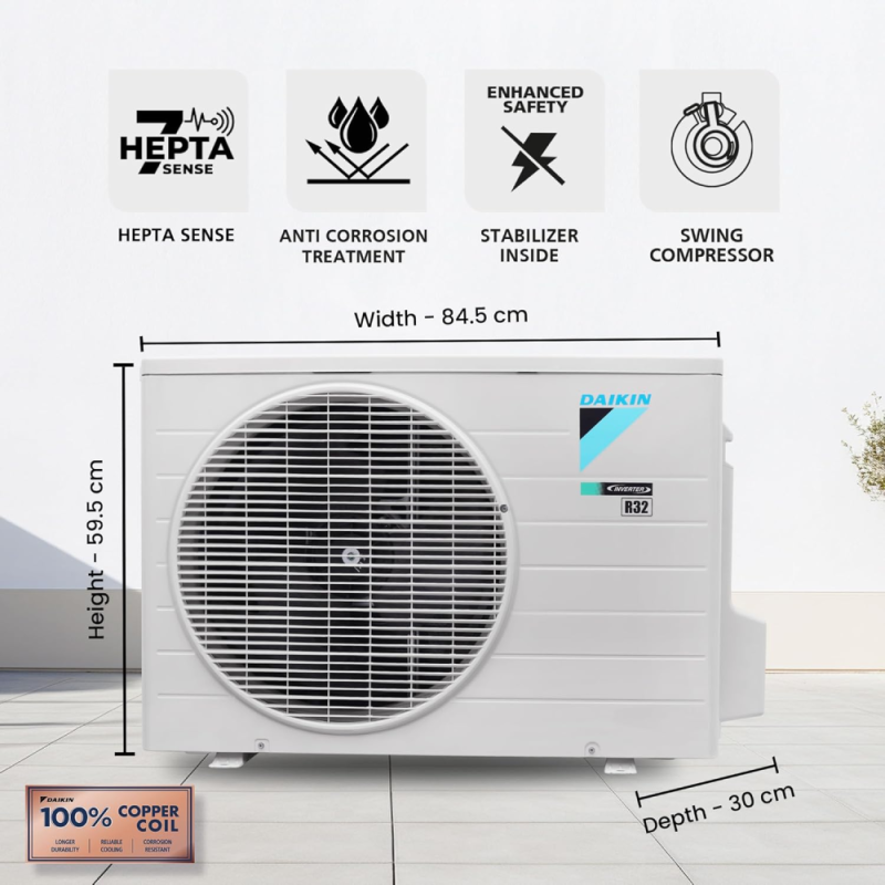 Daikin 1.5 Ton 5 Star Inverter Split AC Waizu Series JTKJ53XV16