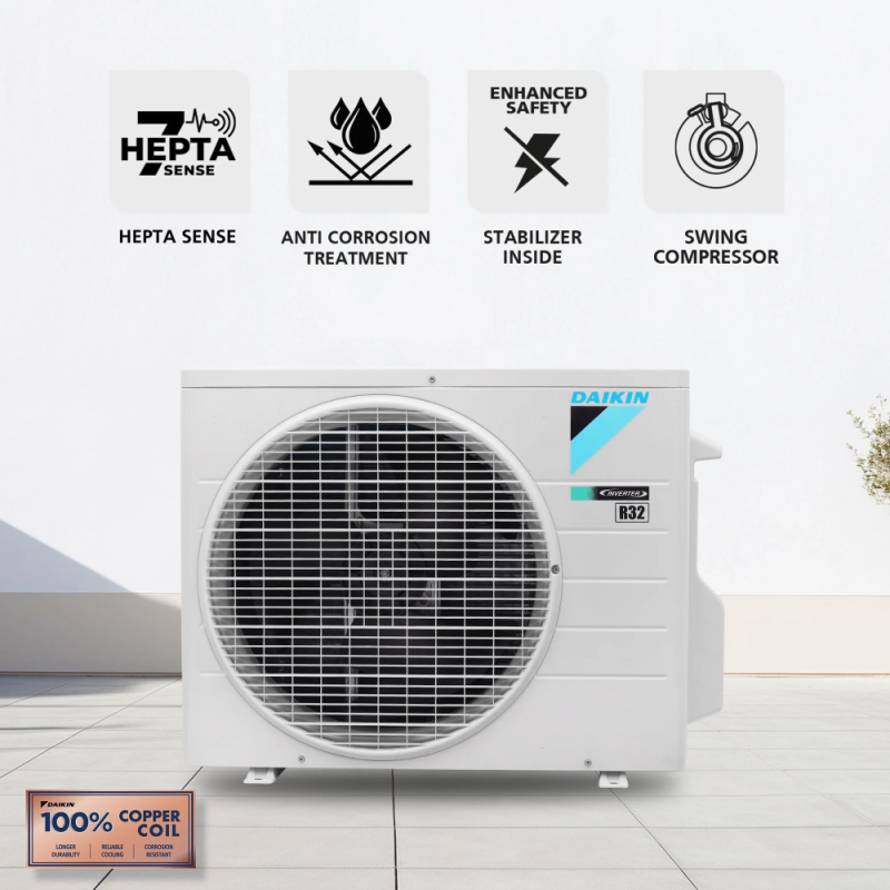 Daikin 1 Ton 5 Star Inverter Split AC with High ISEER FTKF35XV16