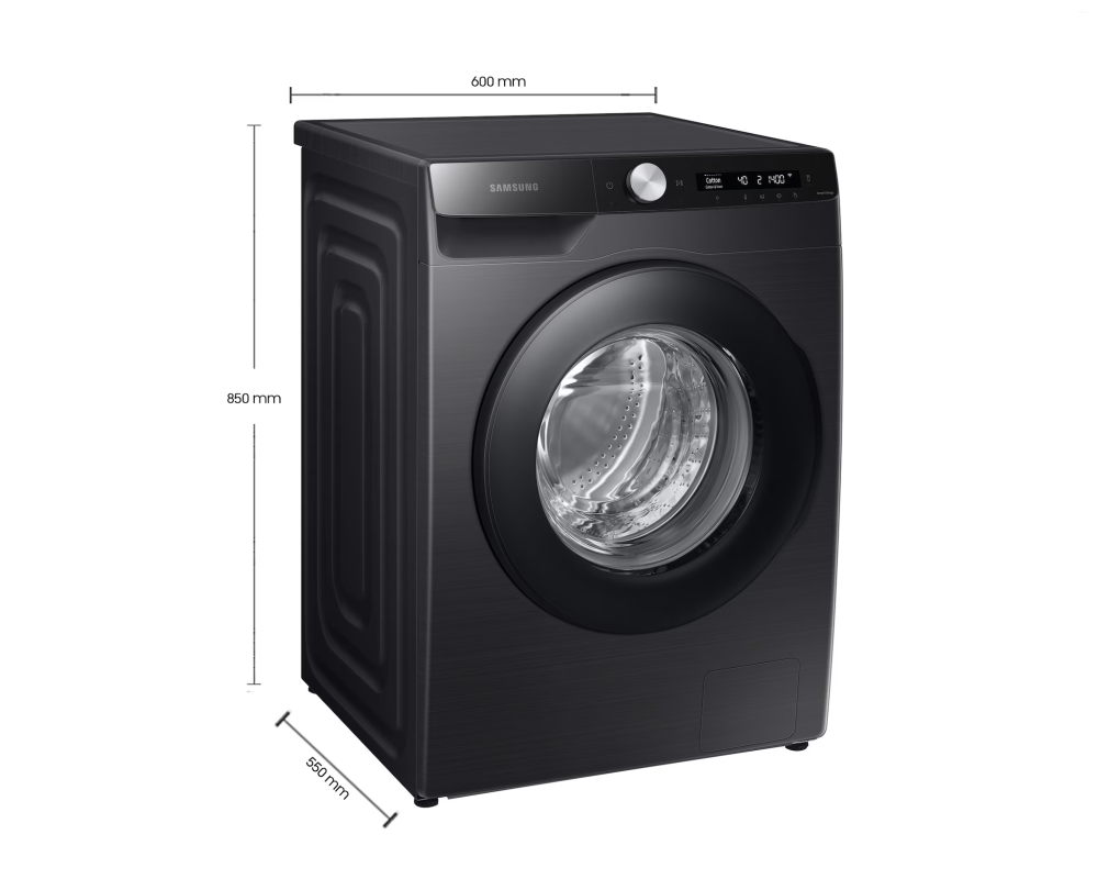 Samsung 8.0 kg AI Ecobubble Front Load Washing Machine with SmartThings & Wi-Fi, Black (WW80T504DAB)