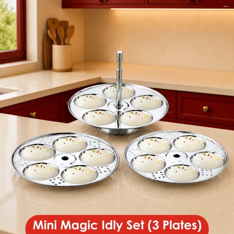 Four Brothers Mini Magic Idly Set 3 Plates 4BMMIS
