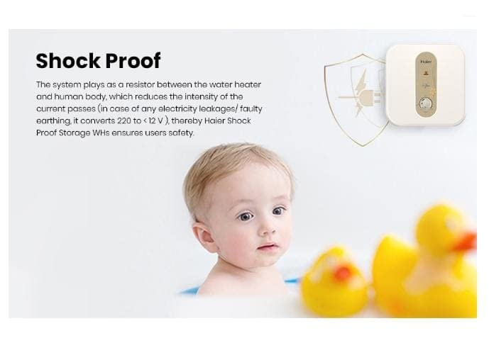 Haier 10 L 5 Star Square Water Heater with Shock Proof, Dual Thermal Protection, BPS & RSC Technology ES10V-S1I