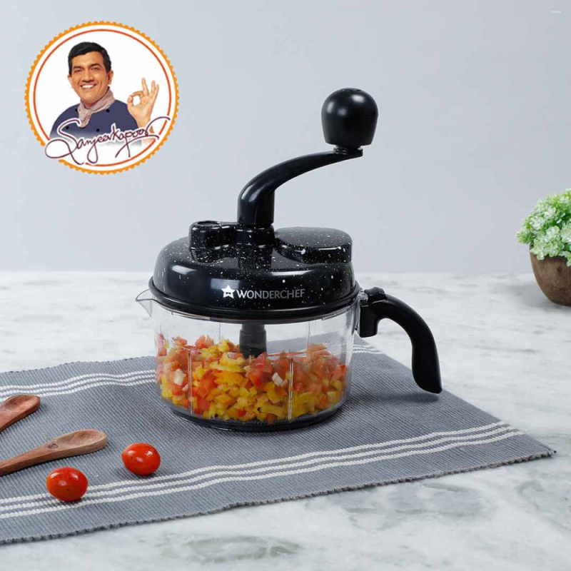 Wonderchef Turbo 6-in-1 Dual Speed Food Processor, Stainless Steel Blades, Chopper, Slicer, Julienne & Dough Kneader