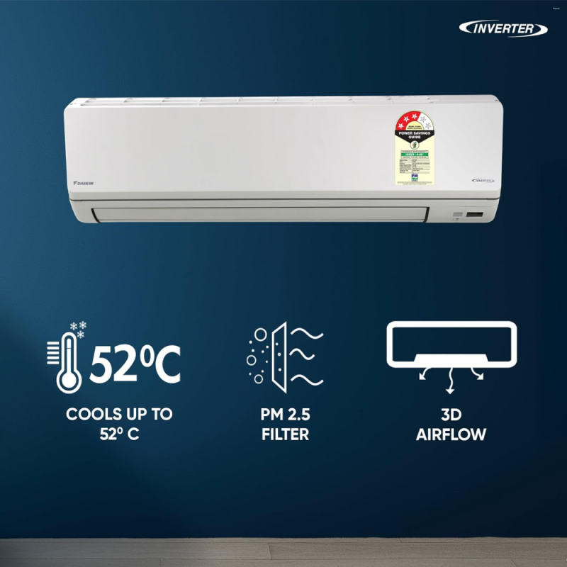 Daikin 2 Ton 3 Star Premium Inverter Split AC (100% Copper, FTKL71XV16) 2026 model