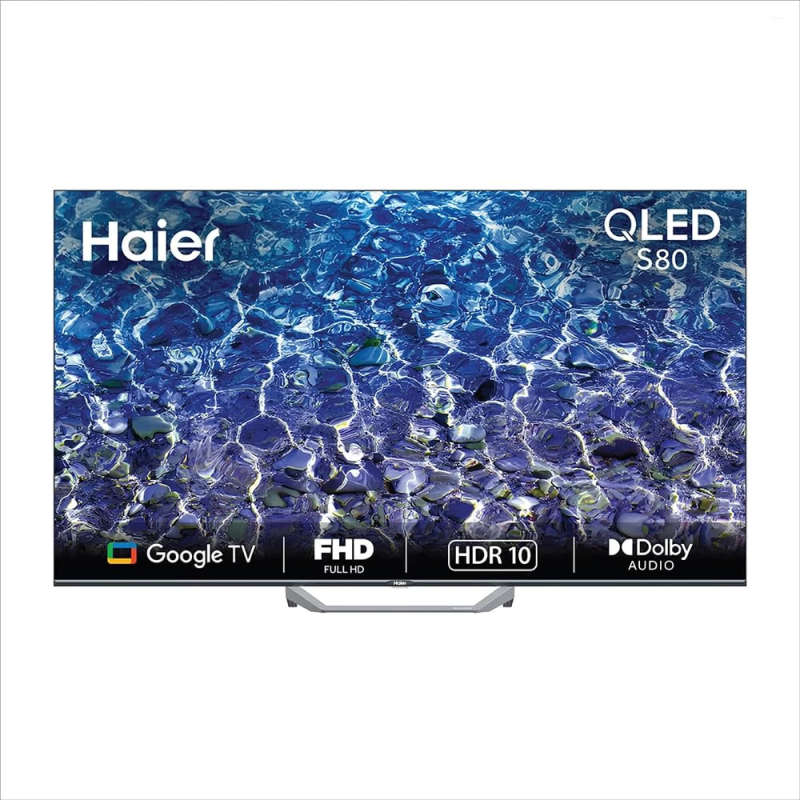 Haier 32 Inch Full HD QLED Google TV with DLG 120Hz, HDR10, Dolby Audio & Google Assistant H32S80FFX