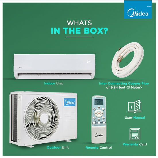 Midea 1.5 Ton 3 Star Fixed Speed Split AC – SANTIS MAX CLS (MAS18SM3R36F0)