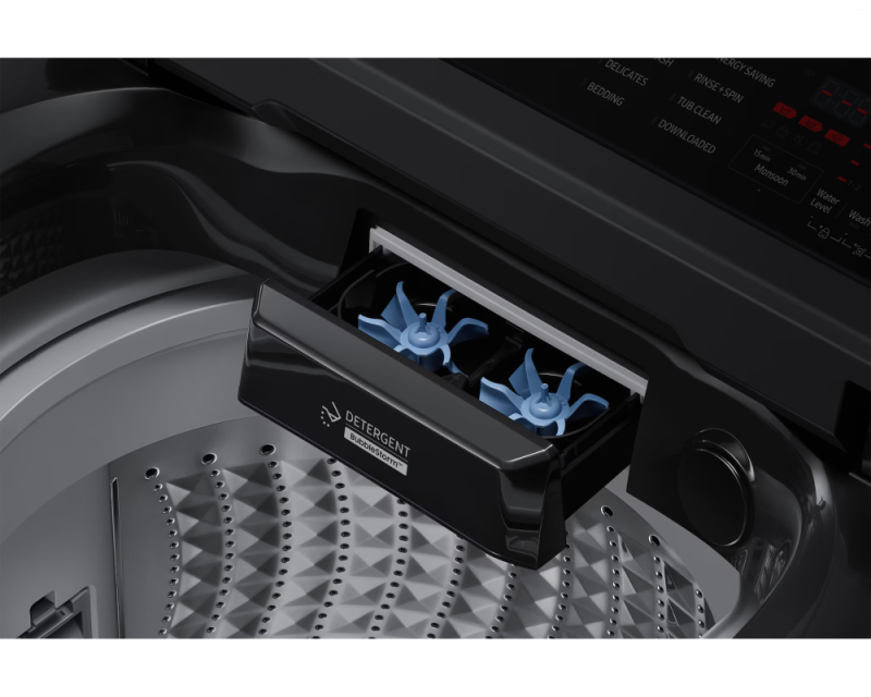 Samsung 8.0 kg Top Load Washing Machine with AI Wash & EcoBubble, Black Caviar (WA80F08E2B)
