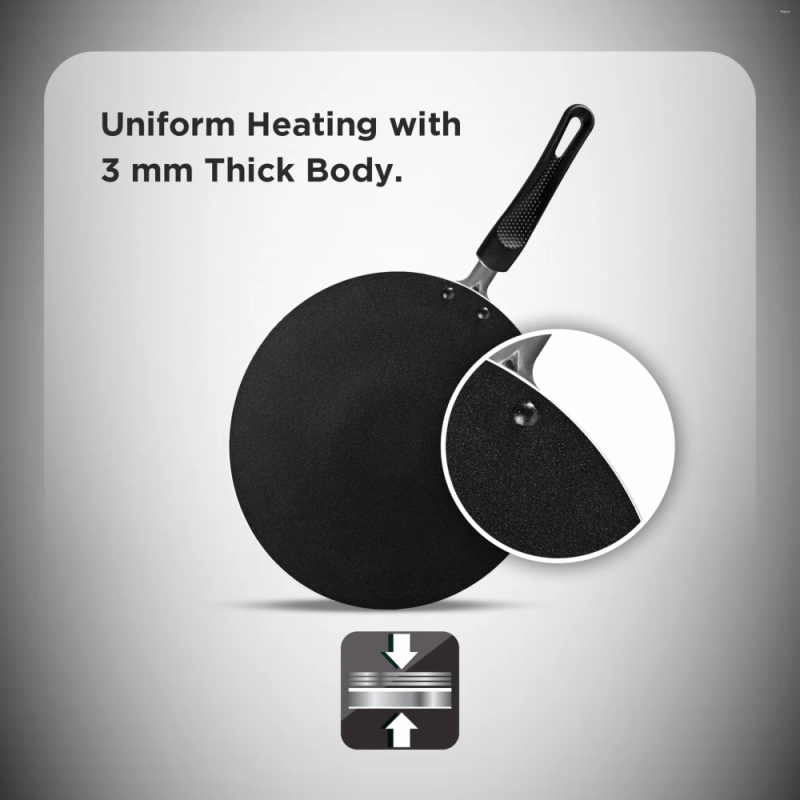 Butterfly Raga 280 mm Aluminium Non-Stick Concave Tawa with 3-Layer Teflon Select Coating & Heat-Resistant Handle