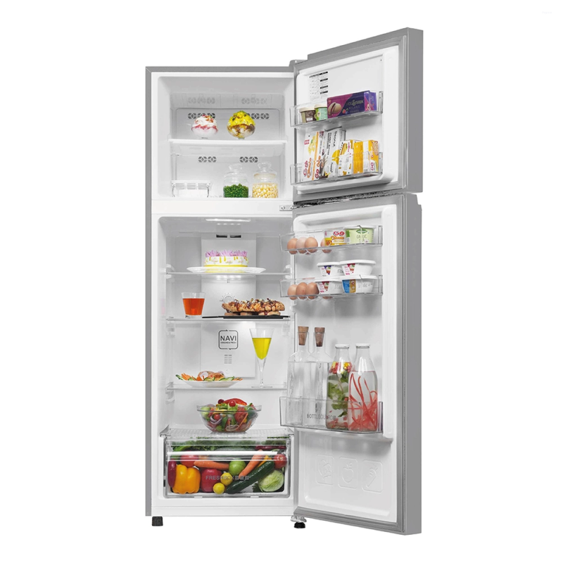 Haier 240 L 2 Star Frost Free Double Door Refrigerator with Turbo Icing, Stabilizer Free Operation, Home Inverter & Toughened Glass Shelves HRF-2902IEMSA-P