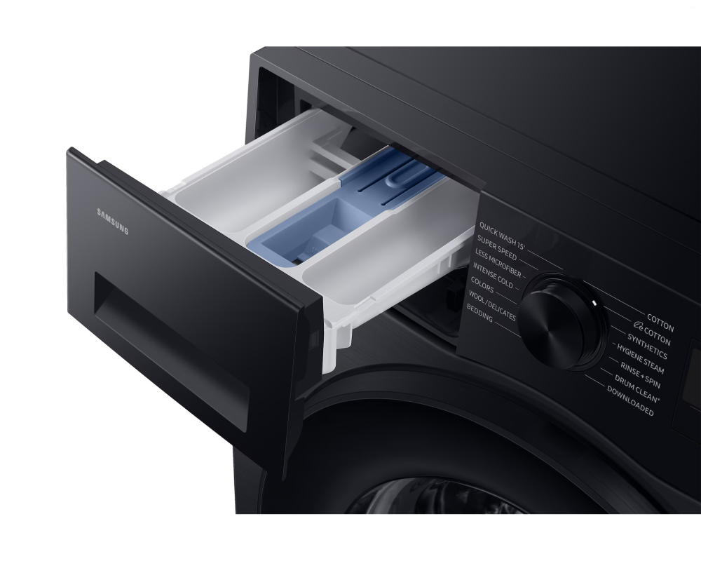 Samsung 9.0 kg Front Load Washing Machine with Hygiene Steam & AI Ecobubble, Black (WW90DG5U24AB)