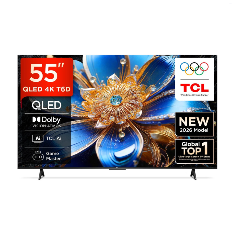 TCL 55 Inch 4K QLED Google TV with Dolby Vision, Dolby Atmos & AiPQ Processor 55T69D