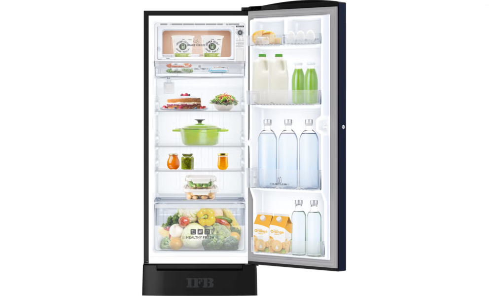 IFB Advance-Cool 197 L 3 Star Direct Cool Refrigerator, Flower Pattern, MYSTIC BLOSSOM BLUE + BLACK PED, Inverter Compressor