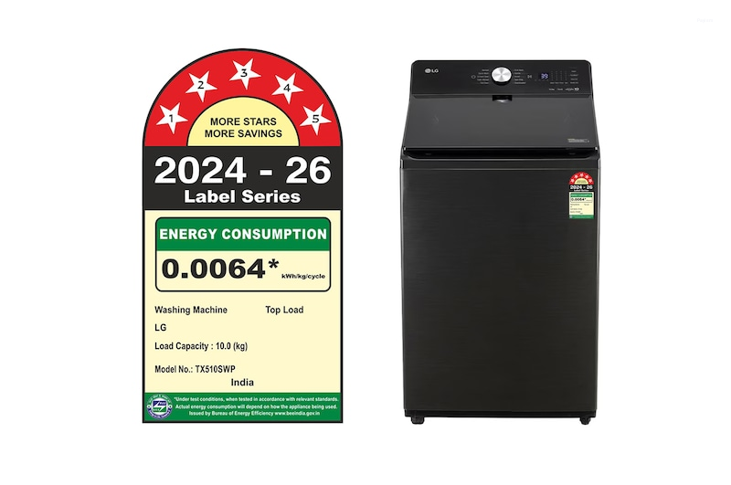 LG 10 Kg 5 Star AI Direct Drive Wi-Fi Fully Automatic Top Load Washing Machine TX510SWP