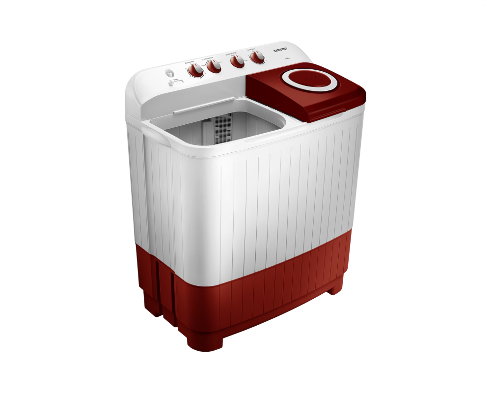 Samsung 7.0 kg Semi Automatic Washing Machine with Double Storm Pulsator, Light Gray with Wine Lid (WT70C3000RR)