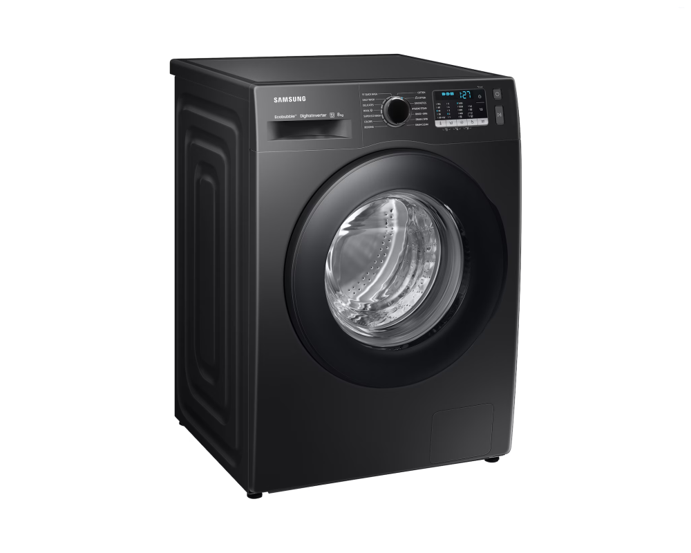 Samsung 8.0 kg Front Load Washing Machine with EcoBubble, Hygiene Steam & DIT Motor, Black Caviar (WW80TA046AB)