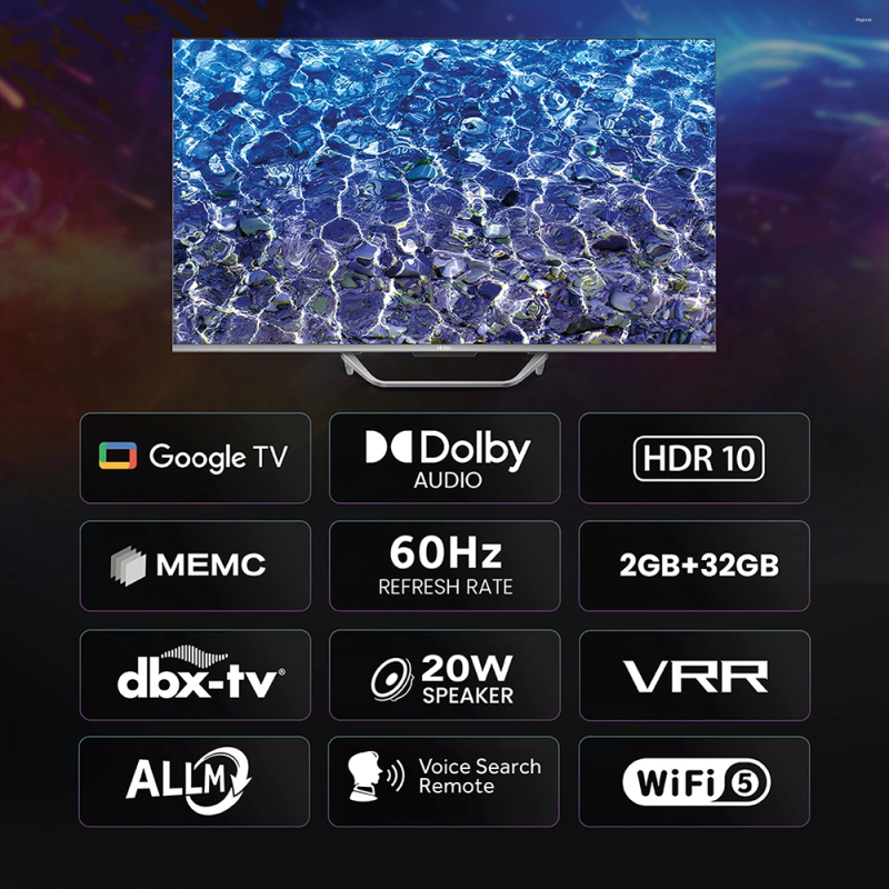 Haier 43 Inch 4K QLED Google TV with HDR10, Dolby Audio, MEMC & Google Assistant H43S80FUX