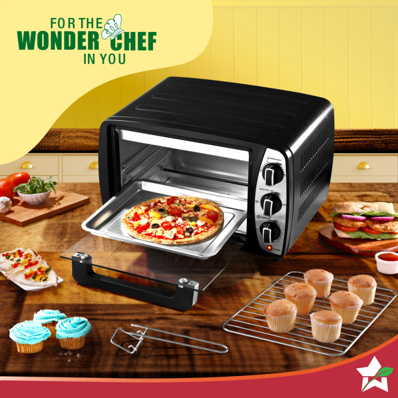 Wonderchef OTG 17L 1280W Oven Toaster Griller, 250°C Temperature Control, Auto Shut-Off & Heat Selector