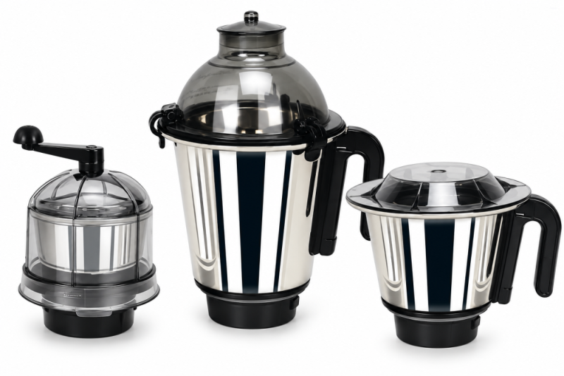 Sumeet Traditional Domestic DXE 750W Mixer Grinder with 3 Stainless Steel Jars, Copper Motor & Multi-Function Blades