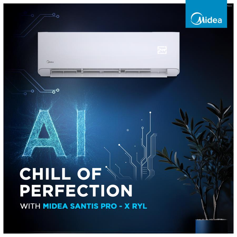 Midea 1 Ton 5 Star Wi-Fi Inverter Split AC – SANTIS PRO-X RYL (MAI12SP5R35W0)