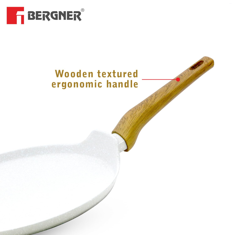 Bergner Naturally Pancake Pan Ø28cm Forged Aluminium, Marble Non-Stick, Induction Ready BGD-30493-CR