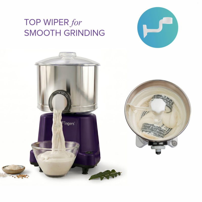 SmartFingers 2 L Masala Plus W2 Wet Grinder with Wet Masala & Batter Dispenser, 150W Motor, Timer