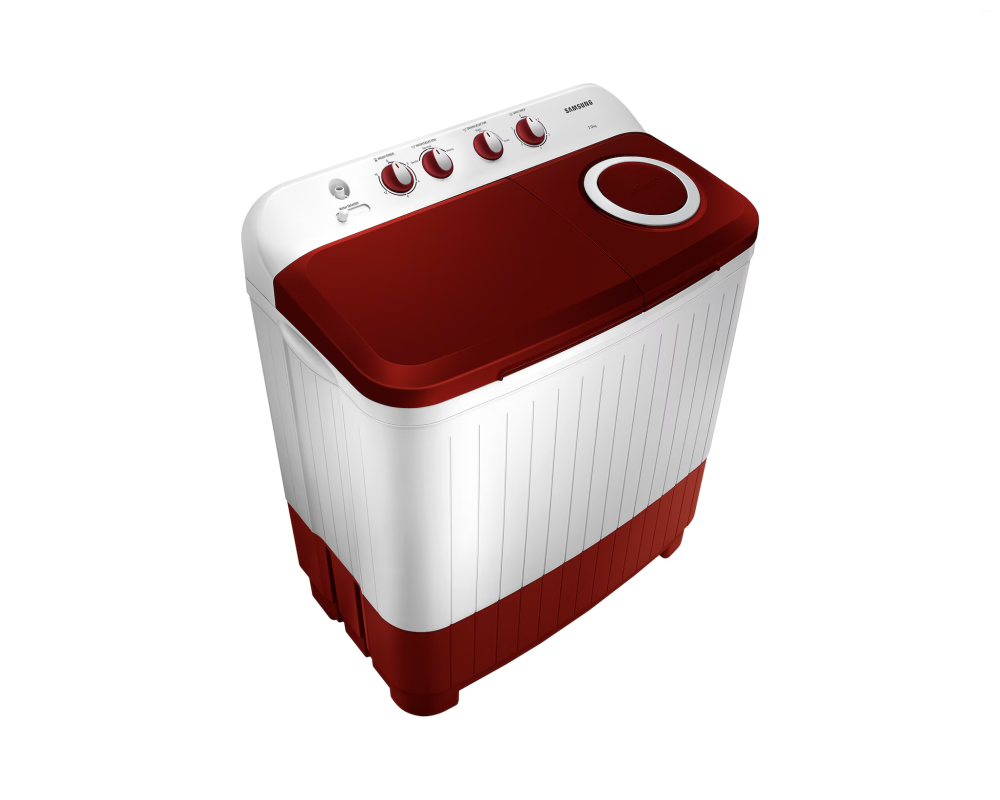 Samsung 7.0 kg Semi Automatic Washing Machine with Double Storm Pulsator, Light Gray with Wine Lid (WT70C3000RR)