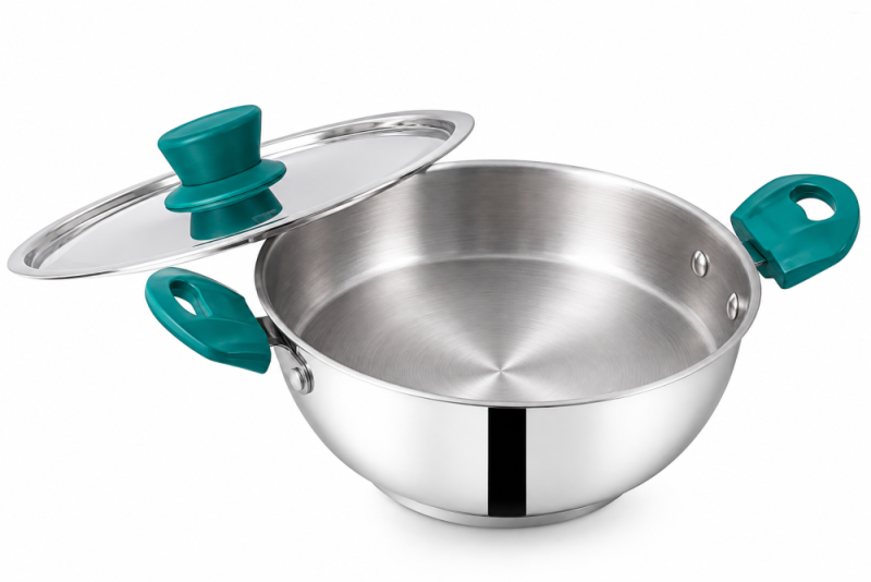 The Indus Valley 20cm Kadai Stainless Steel KC-SS-KA-006