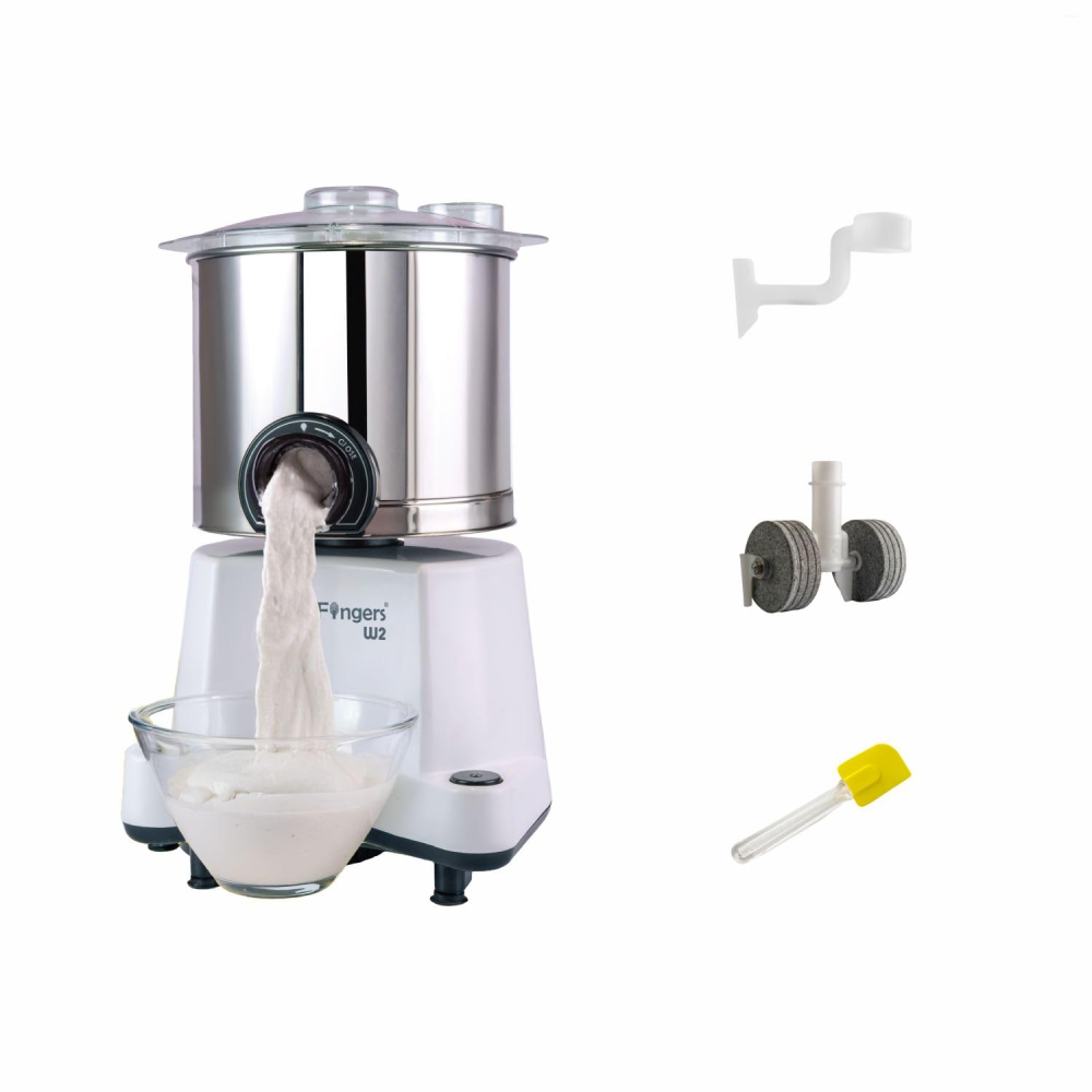 SmartFingers 2 L Comfort Plus Wet Grinder, 150W Motor, Hands-Free Batter Dispenser, AISI 304 SS Drum