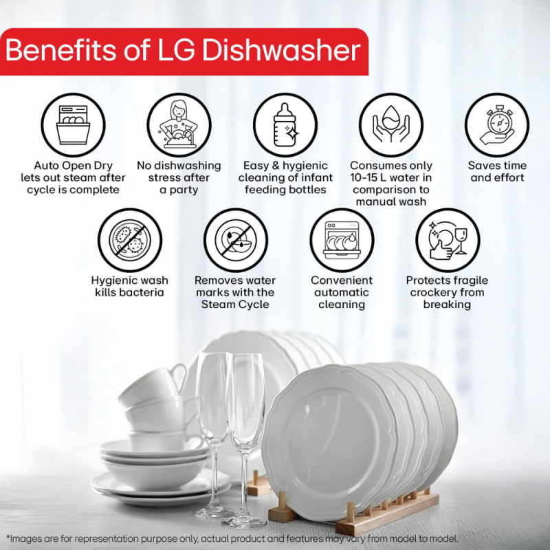 LG 15 Place Settings Freestanding Dishwasher with TrueSteam, QuadWash, Inverter Direct Drive, Wi-Fi & Auto Open Door, DFB435FV, Prime Silver + FREE Bajaj Majesty DX4 1000W Dry Iron