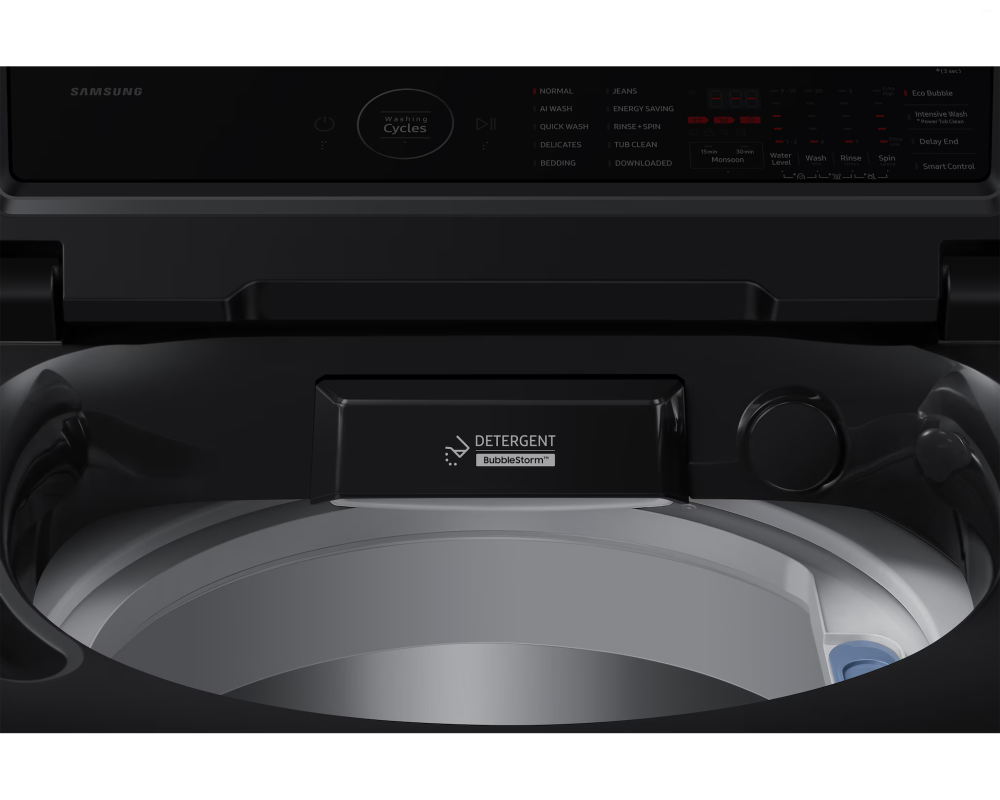 Samsung 8.0 kg Top Load Washing Machine with AI Wash & EcoBubble, Black Caviar (WA80F08E2B)
