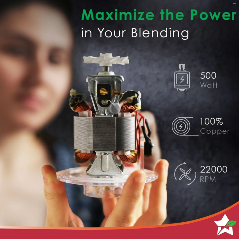 Wonderchef Nutri-blend NEO 500W Mixer Blender with 500 ml & 300 ml Unbreakable Jars, 22000 RPM & Stainless Steel Blades