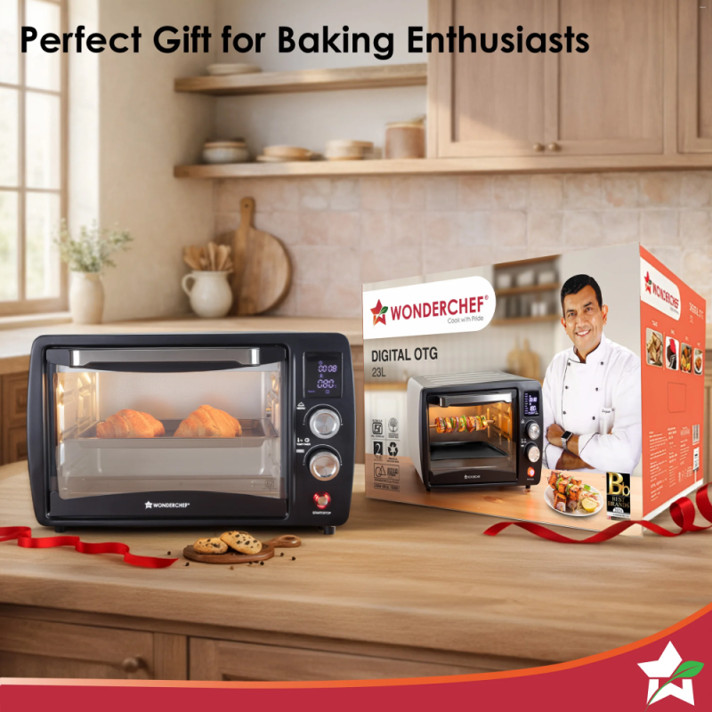 Wonderchef Digital OTG 23L Oven Toaster Griller, 9 Preset Functions, Rotisserie, Digital Display & 230°C