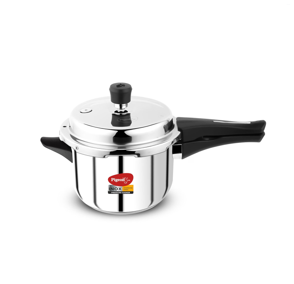 Pigeon Inox 2L Stainless Steel Pressure Cooker with Outer Lid & Sandwich Bottom