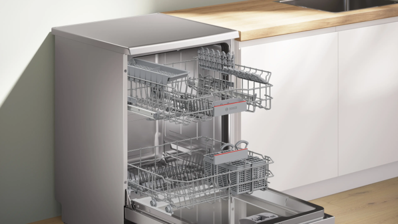 Bosch 14 Place Settings Freestanding Dishwasher Silver Inox SMS6IKI01I