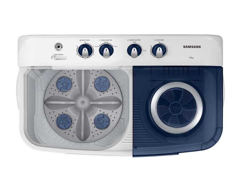 Samsung 7.0 kg Semi Automatic Washing Machine with Double Storm Pulsator, Light Gray (WT70C3200LL)