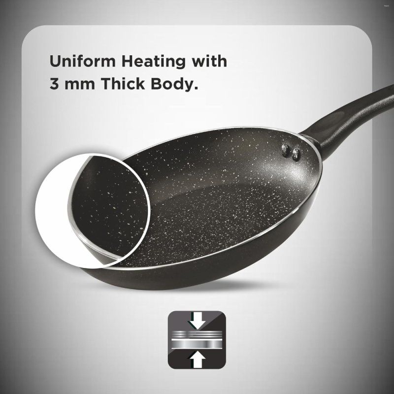 Butterfly Granza 240 mm Aluminium Non-Stick Fry Pan with 5-Layer Teflon Infinity Granite Coating & Induction Base
