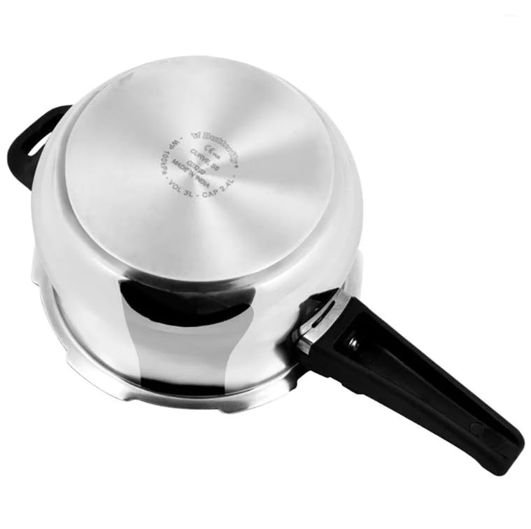 Butterfly Curve 3 Litre Stainless Steel Pressure Cooker with Outer Lid, Induction Base & Stay-Cool Handle
