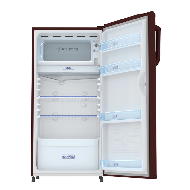 Haier 165 L 1 Star Single Door Direct Cool Refrigerator with DEFT, Stabilizer Free Operation & Toughened Glass Shelves HRD-1851BBRA-P