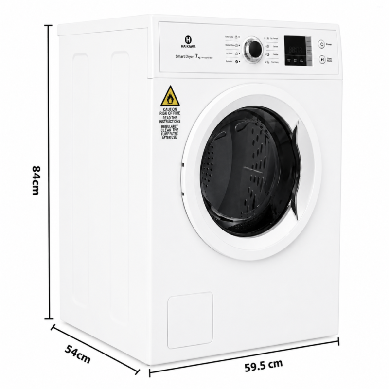 Haikawa 7.0 kg Front Load Tumble Dryer with Reverse Tumble & Anti-Crease Technology (HIK-GDZ70-18EW)