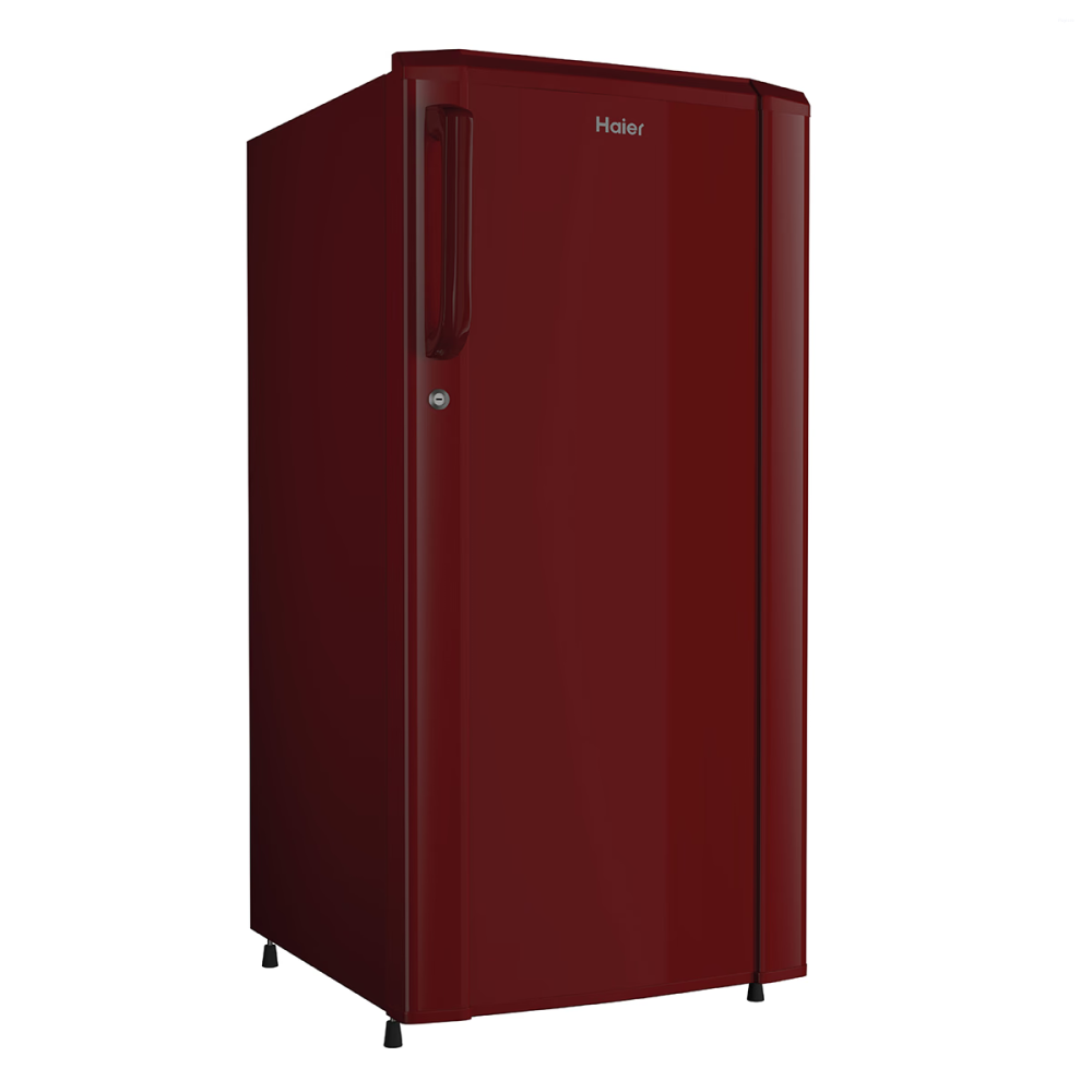 Haier 165 L 1 Star Single Door Direct Cool Refrigerator with DEFT, Stabilizer Free Operation & Toughened Glass Shelves HRD-1851BBRA-P
