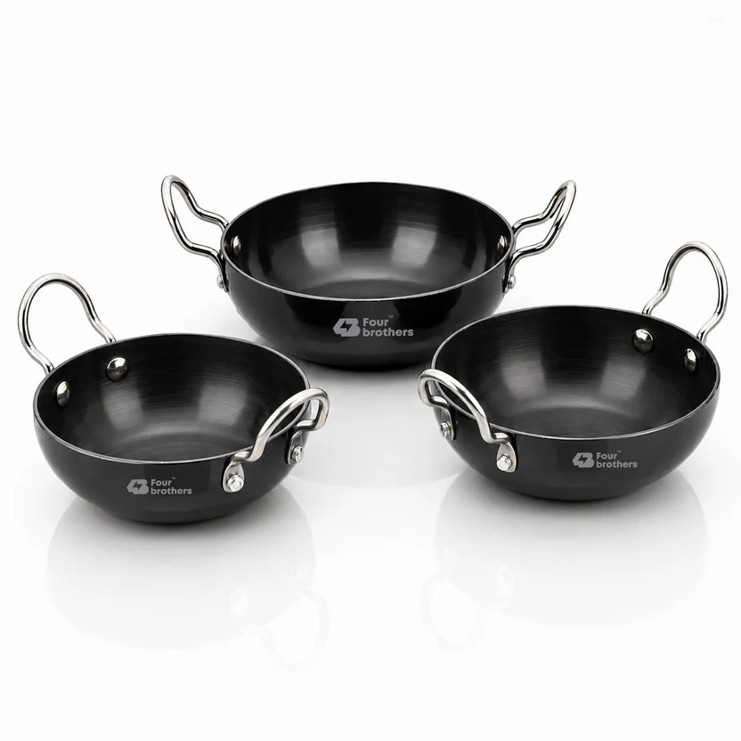 Four Brothers 3PC Hard Anodised Kadai 13 cm 4BAK-B