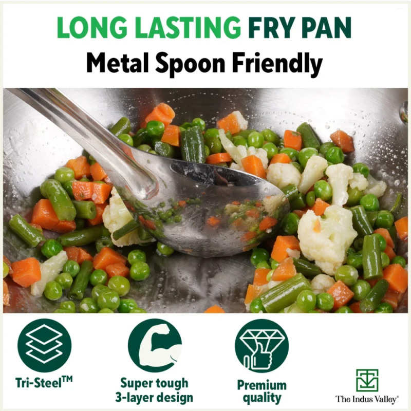 The Indus Valley 20cm Frypan Stainless Steel KC-SS-FP-002