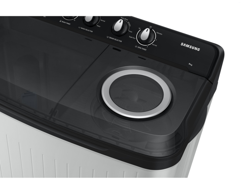 Samsung 8.5 kg Semi Automatic Washing Machine with Hexa Storm Pulsator, Light Gray (WT85C4200GG)